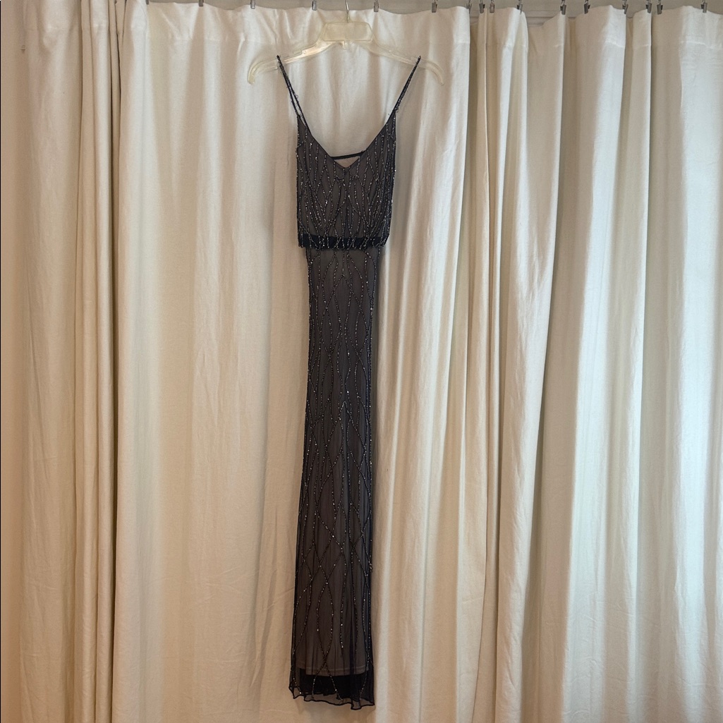 Adrianna Papell Navy Beaded Dress